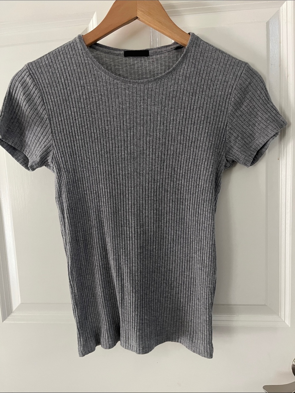 ATM Anthony Thomas Melillo Wide Rib Modal Crew Tee Heather Gray XS